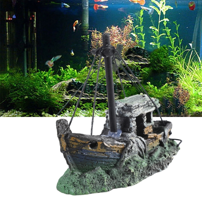 Aquarium Marina - Aquarium Sunken Ship Decoration Resin Fishtank