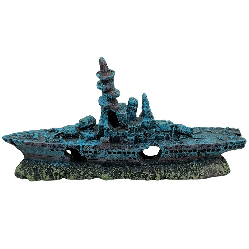 Resin Damaged Navy War Boat Sh - Aquarium Marina ulasan dan harga