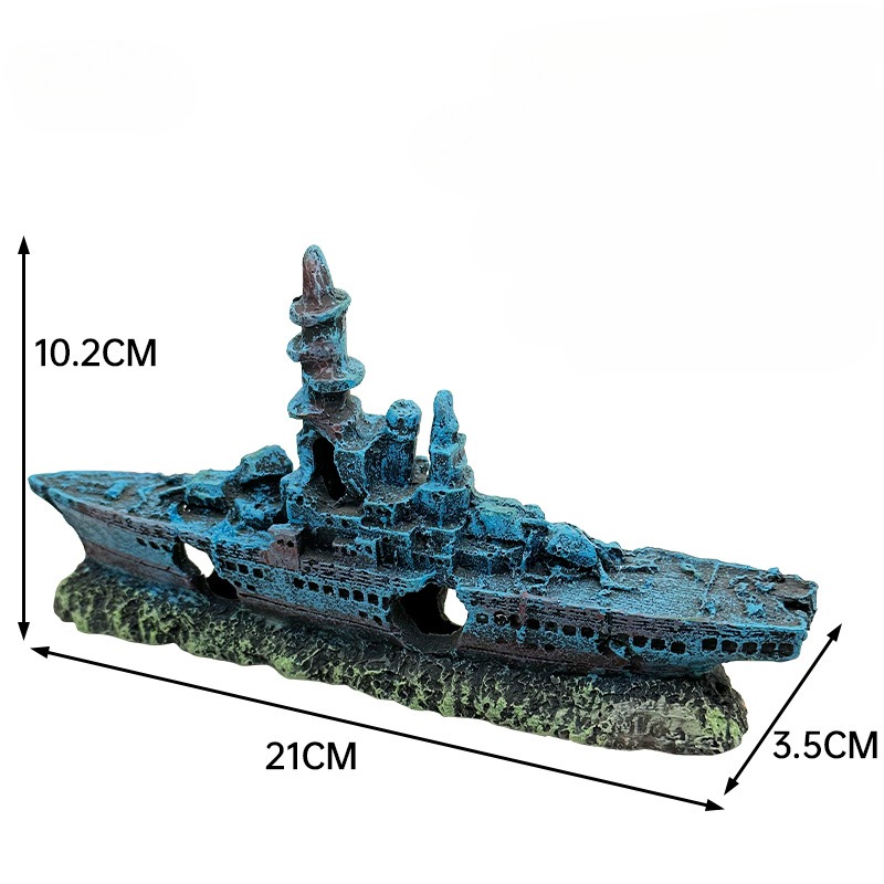 Resin Damaged Navy War Boat Sh - Aquarium Marina ulasan dan harga