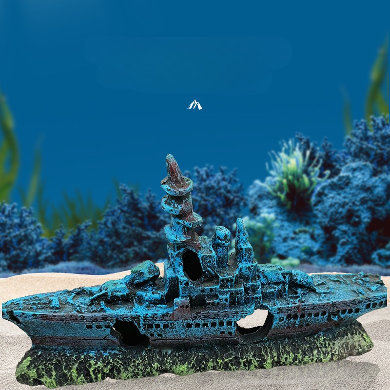 Resin Damaged Navy War Boat Sh - Aquarium Marina ulasan dan harga