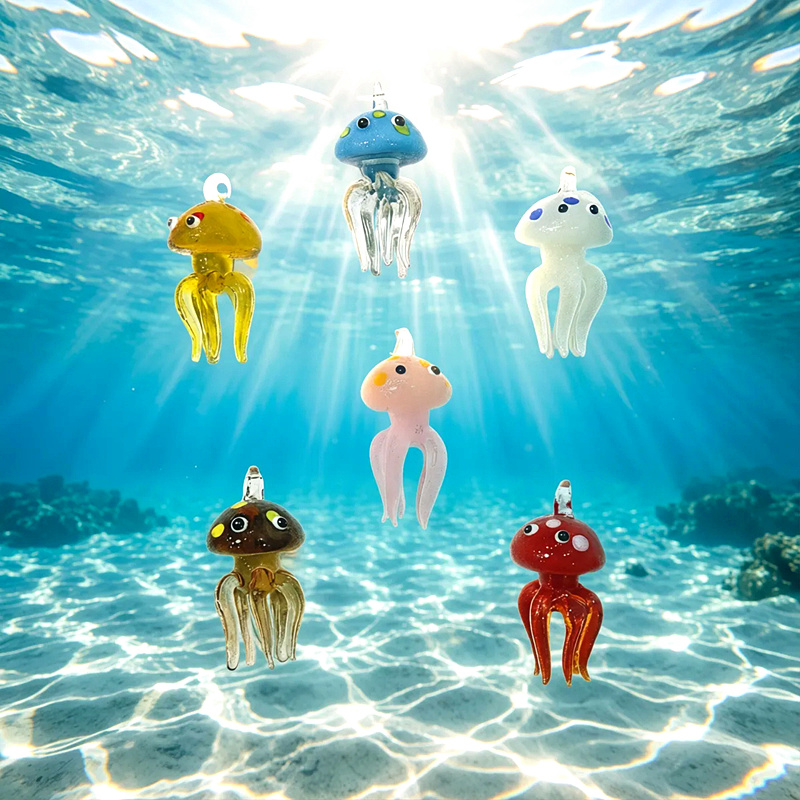 Colorful Mini Jellyfish Glass  - Aquarium Marine Color ulasan dan harga