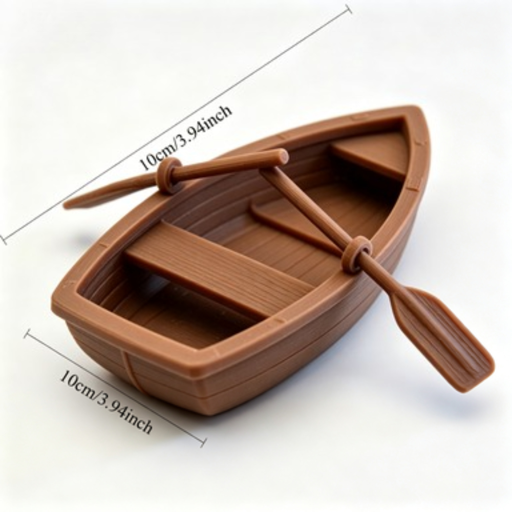 Mini Double Oar Wooden Boat Aq - Aquarium Marina ulasan dan harga