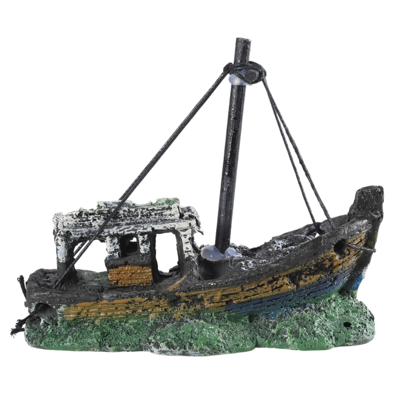 Aquarium Sunken Ship Decoratio - Aquarium Marina ulasan dan harga