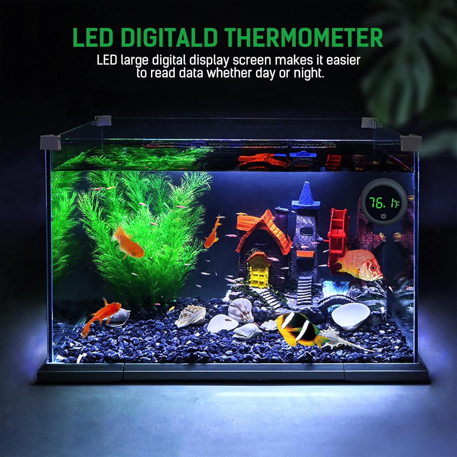LED Digital Fish Tank Thermome - Aquarium Marine Color ulasan dan harga