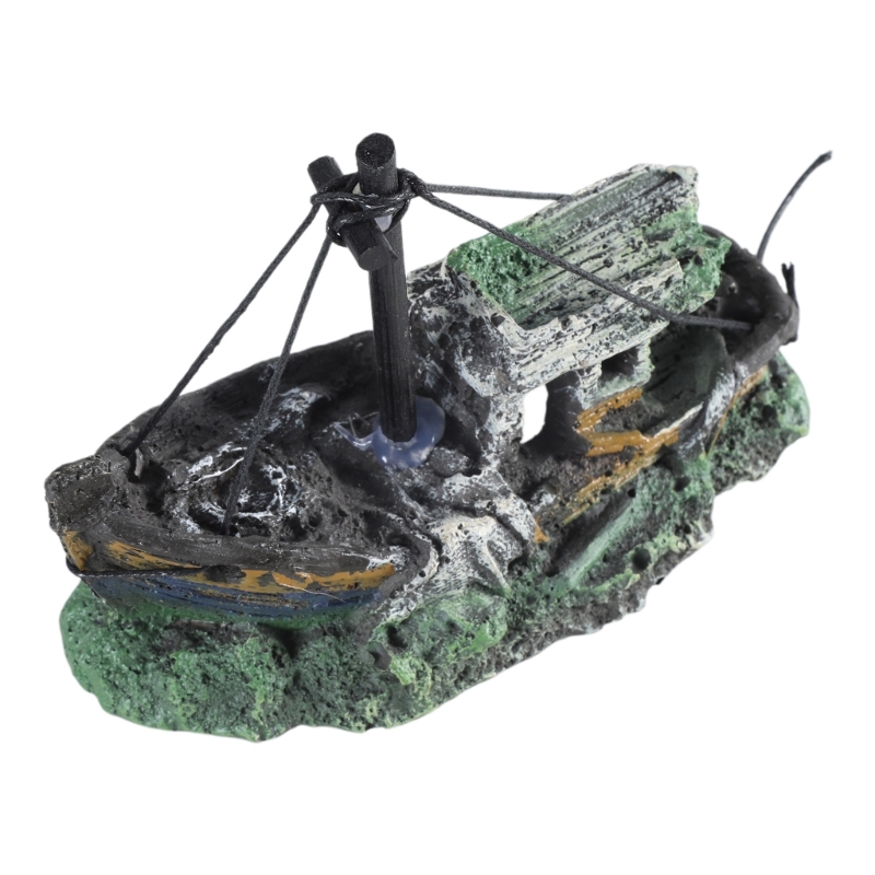 Aquarium Sunken Ship Decoratio - Aquarium Marina ulasan dan harga