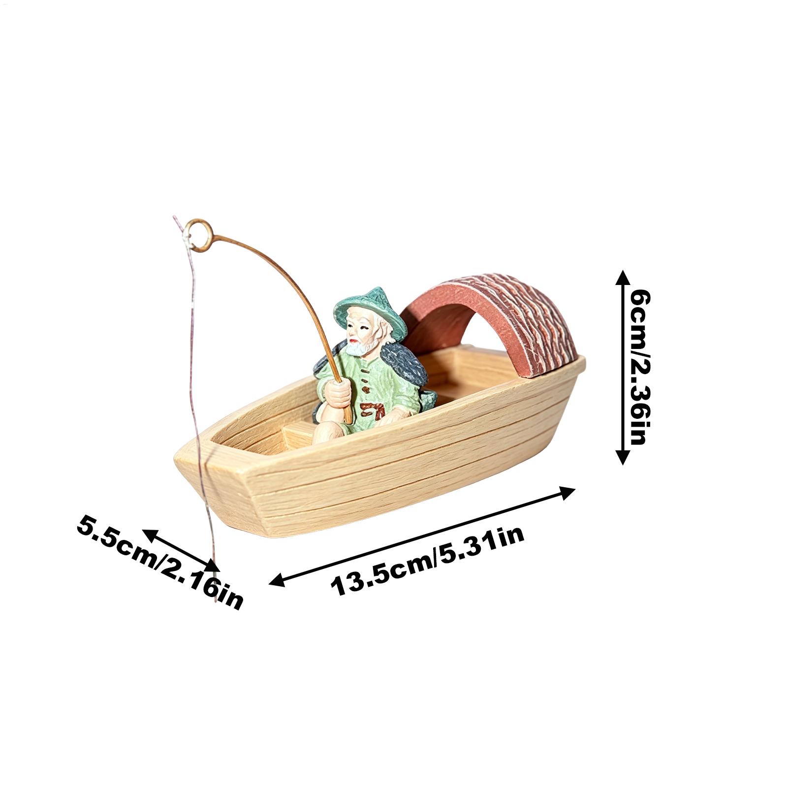 Resin Floating Fisherman Boat  - Aquarium Marina ulasan dan harga